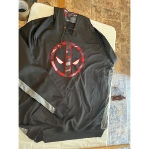 Marvel Deadpool Hoodie Mens 2XL Logo Pullover Sweatshirt Polyester